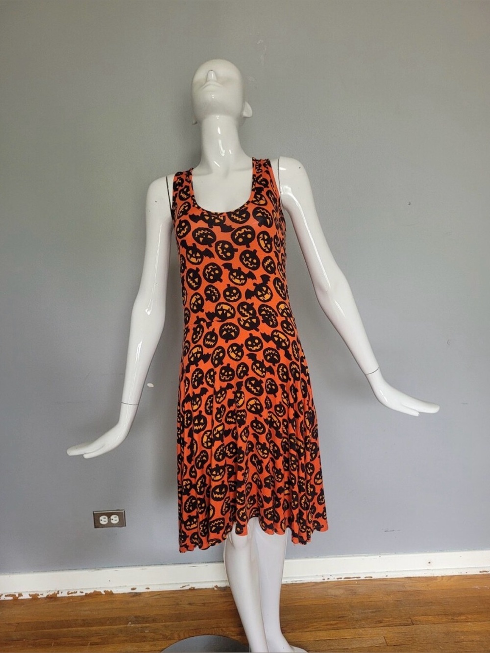 L Sourpuss Pumpkin Skater Dress